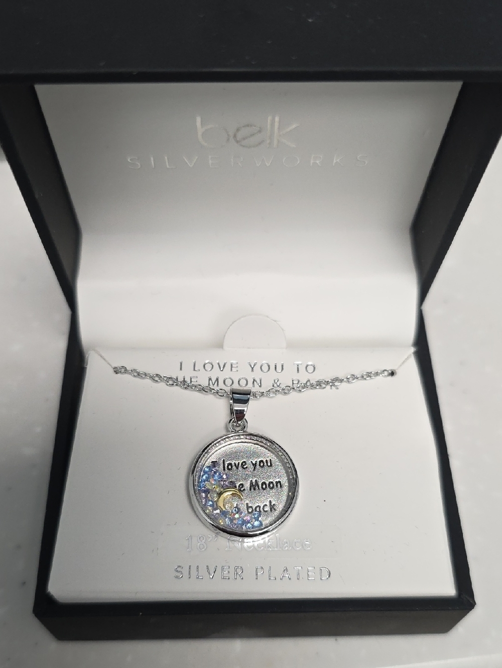 I Love You to the Moon and Back Silver-Plated Pendant Necklace - Silver
